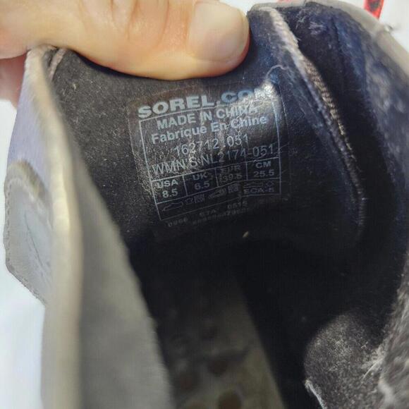 Sorel PDX Lace Wedge Lexie Wedge quarry grey pink red 8.5 waterproof - Picture 6 of 8